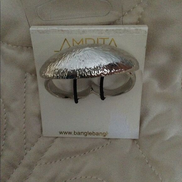 NWT double finger ring silver tone, Amrita Singh - Picture 2 of 5